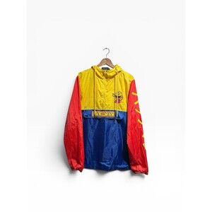 Pac-Man Zip Up Windbreaker Men’s Large Hooded Gaming Jacket